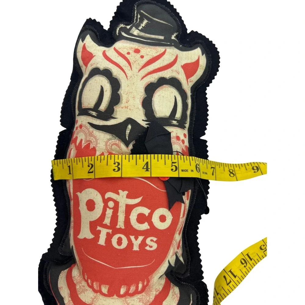 Pitco Toys Winchester Hoot Owl Plush Vintage Style Red Black Made in USA 14.5